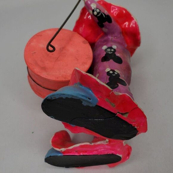 Vintage Creepy Scary Dirty Halloween Clown Figurines Paper Mache Nightmare Fuel - Picture 9 of 10